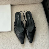 LIZAKOSHT  -  Fashion Spring Slingback Sandals Women Half Wrap Pointy Toe Designer Low Heel Shoes Elegant Shallow Pumps Party Dress Mules